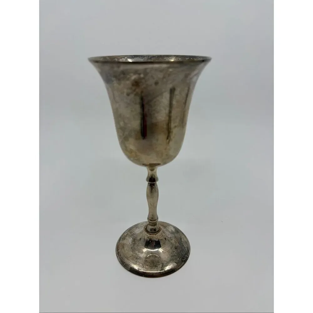 Vintage Silver Plated Goblet Made In India 6.25”